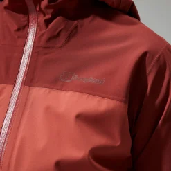 Berghaus Arnaby Hooded Jacke für Damen - Dunkelrot-Damen Wasserdicht