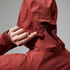 Berghaus Arnaby Hooded Jacke für Damen - Dunkelrot-Damen Wasserdicht