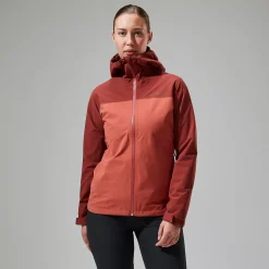 Berghaus Arnaby Hooded Jacke für Damen - Dunkelrot-Damen Wasserdicht