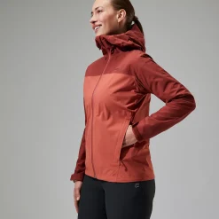 Berghaus Arnaby Hooded Jacke für Damen - Dunkelrot-Damen Wasserdicht