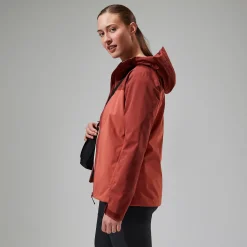 Berghaus Arnaby Hooded Jacke für Damen - Dunkelrot-Damen Wasserdicht