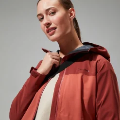Berghaus Arnaby Hooded Jacke für Damen - Dunkelrot-Damen Wasserdicht