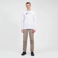 Berghaus Big Logo Langarm Shirt für Herren - Weiß-Herren T-shirts