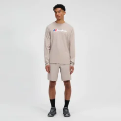 Berghaus Big Logo Langarm Shirt für Herren - Grau-Herren T-shirts