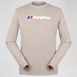 Berghaus Big Logo Langarm Shirt für Herren - Grau-Herren T-shirts