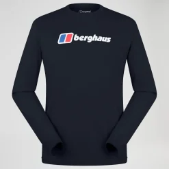 Berghaus Big Logo Langarm Shirt für Herren - Schwarz-Herren T-shirts