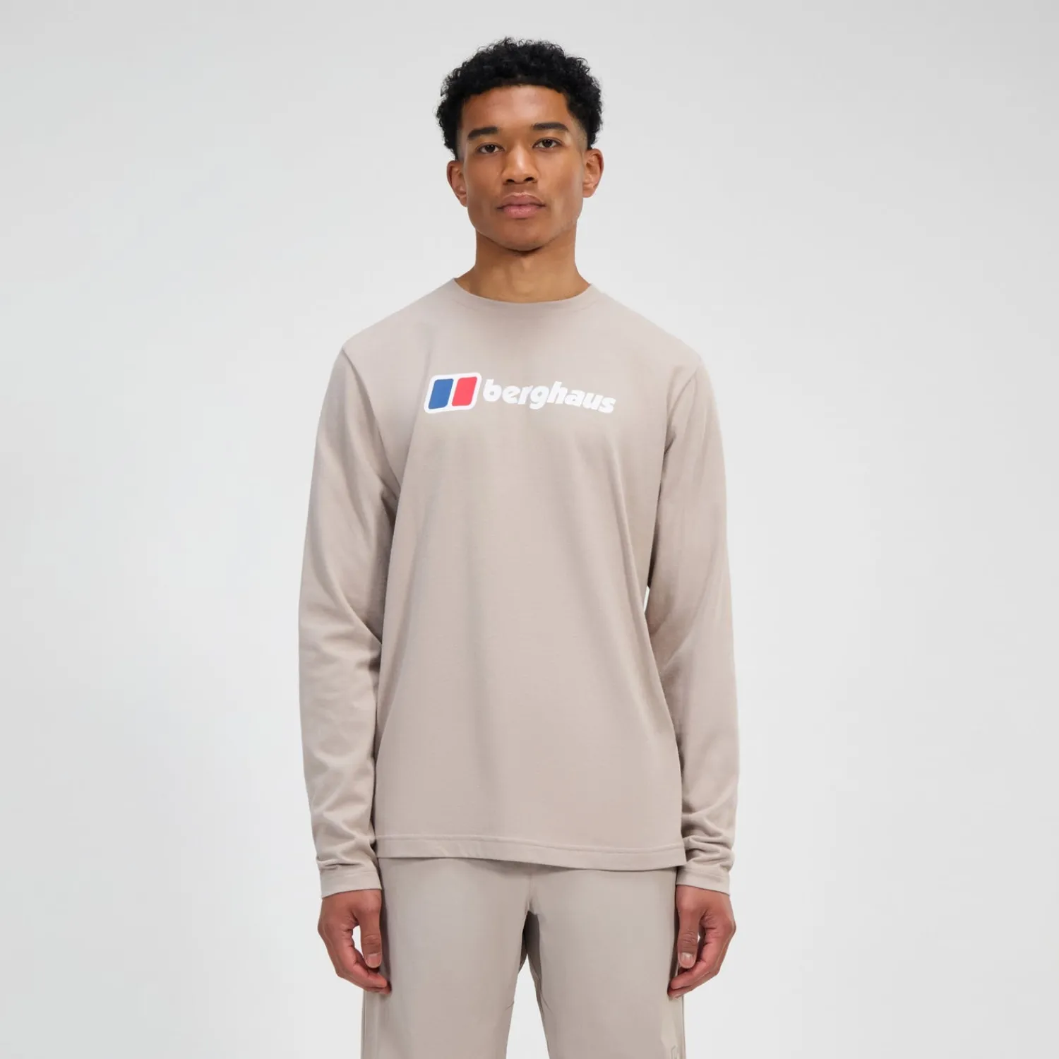 Berghaus Big Logo Langarm Shirt für Herren - Grau-Herren T-shirts