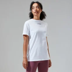 Berghaus Boyfriend Buttermere Short Sleeve Tee für Damen - Weiß-Damen T-shirts