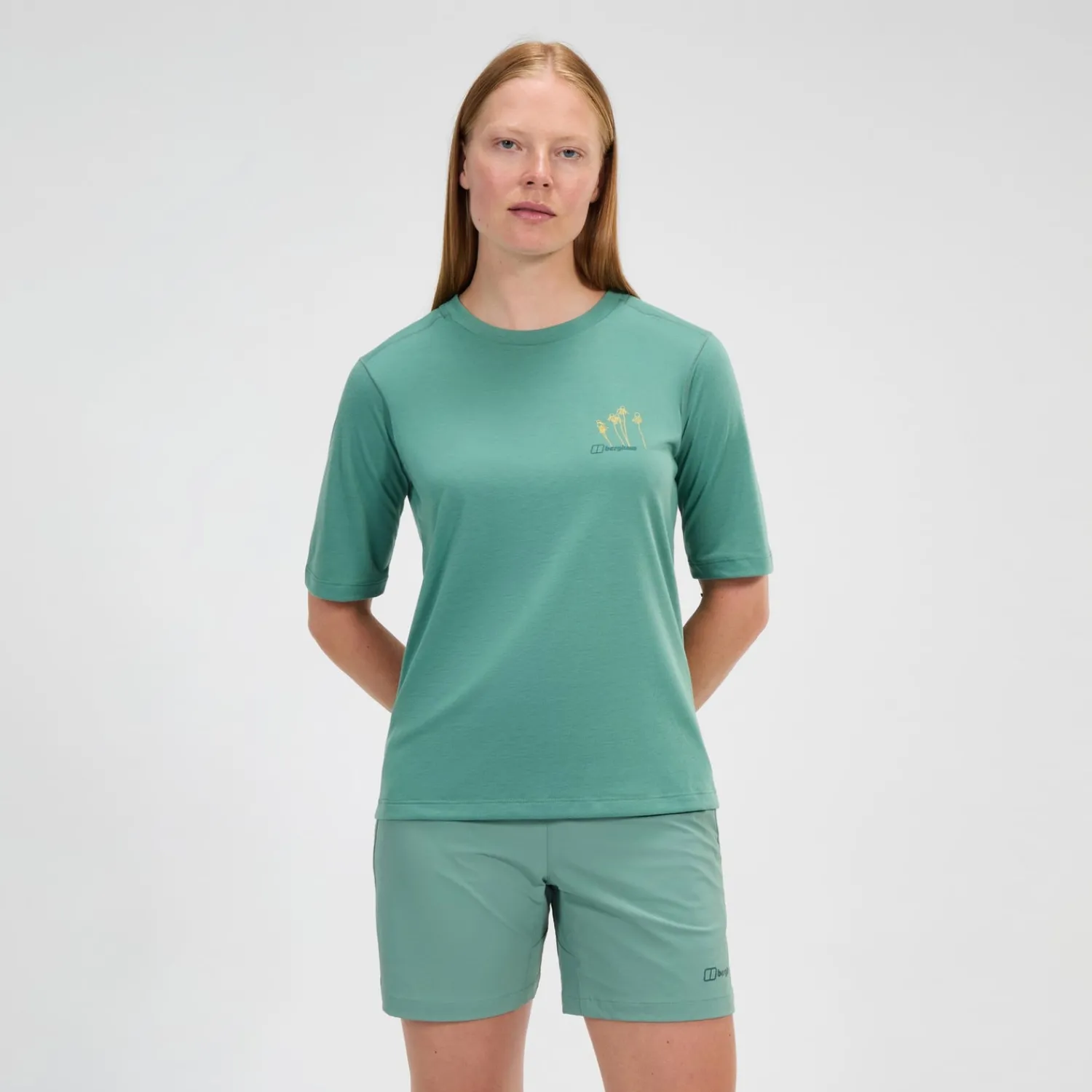Berghaus Coneflower Kurzarm Shirt für Damen - Grün-Damen T-shirts