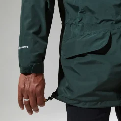 Berghaus Cornice Lange InterActie Jacken für Herren - Dunkelgrün-Herren Wasserdicht