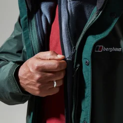 Berghaus Cornice Lange InterActie Jacken für Herren - Dunkelgrün-Herren Wasserdicht