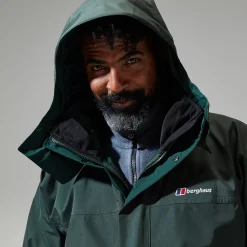 Berghaus Cornice Lange InterActie Jacken für Herren - Dunkelgrün-Herren Wasserdicht