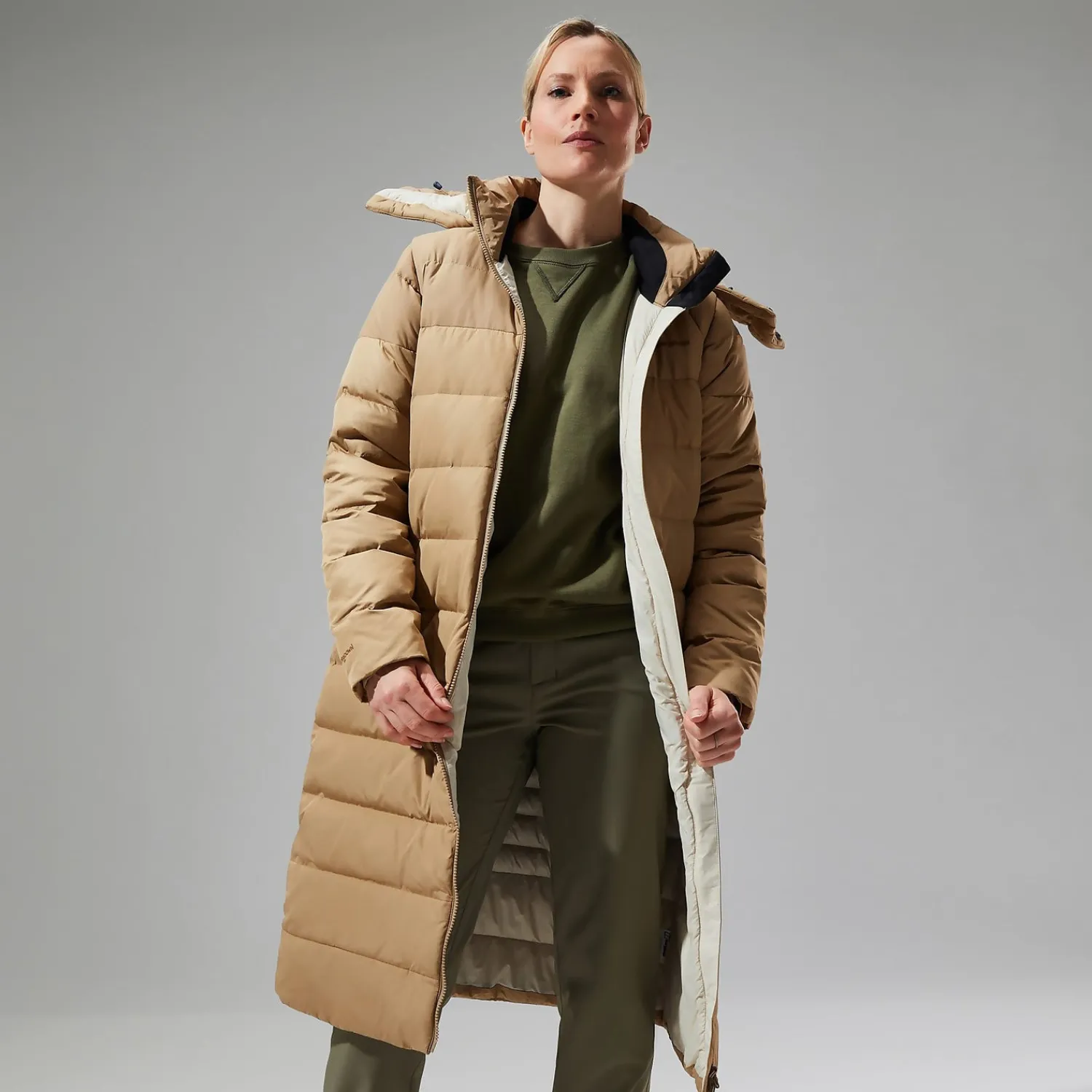 Berghaus Embo 4in1 Long Daunenjacke für Damen - Naturfarben-Damen Isolierend