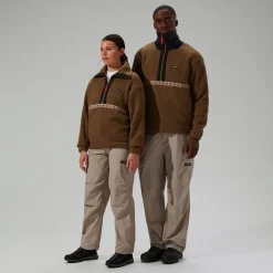 Berghaus Halb-Zip-Fleece Rhynie Aztec Unisex-Jacke - Braun/Schwarz-Damen Fleece | Fleece