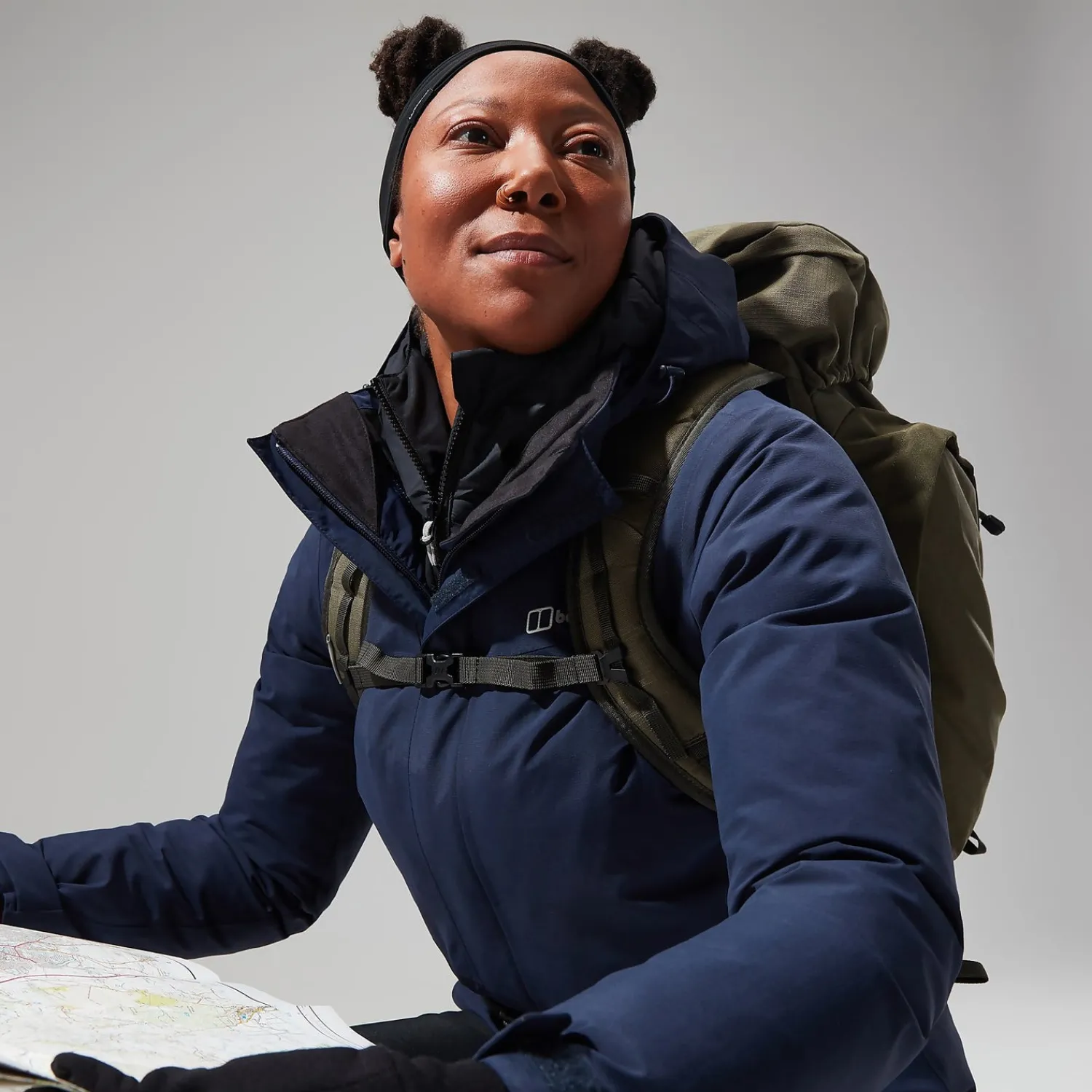 Berghaus Hillwalker InterActive Jacken für Damen - Dunkelblau-Damen Wasserdicht
