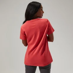 Berghaus Linear Landscapre Long Sleeve T-Shirt für Damen - Rot-Damen T-shirts