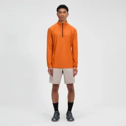 Berghaus 24/7 Long Sleeve Half Zip Tech T-Shirt für Herren - Orange-Herren Baselayer