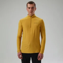 Berghaus 247 Long Sleeve Half Zip Tech T-Shirt für Herren - Gelb-Herren Baselayer