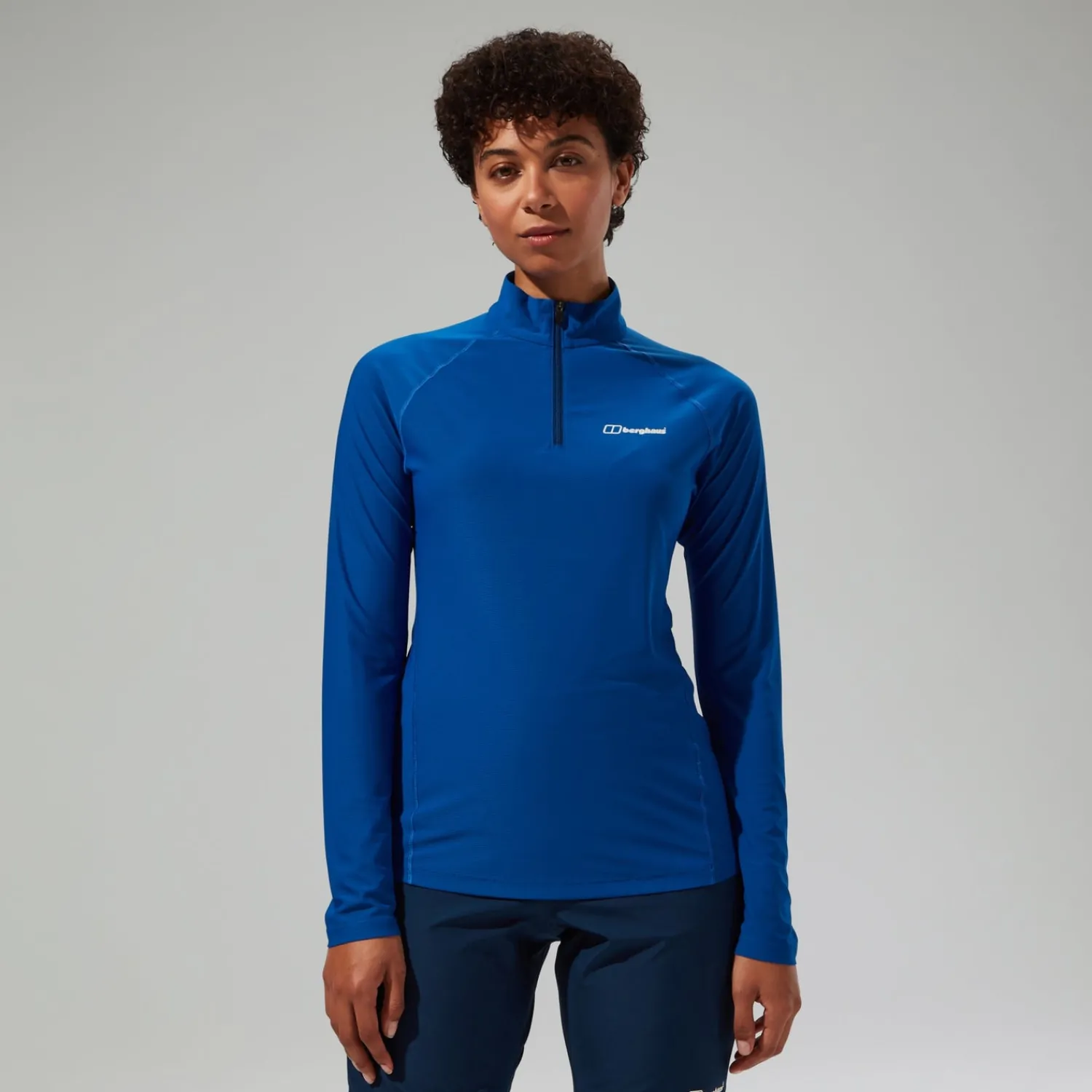 Berghaus 247 Long Sleeve Half Zip Tech T-Shirt für Damen - Blau-Damen Baselayer