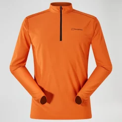 Berghaus 24/7 Long Sleeve Half Zip Tech T-Shirt für Herren - Orange-Herren Baselayer