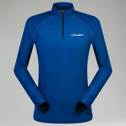 Berghaus 247 Long Sleeve Half Zip Tech T-Shirt für Damen - Blau-Damen Baselayer