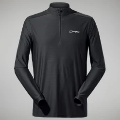 Berghaus 24/7 Long Sleeve Half Zip Tech T-Shirt für Herren - Schwarz-Herren Baselayer