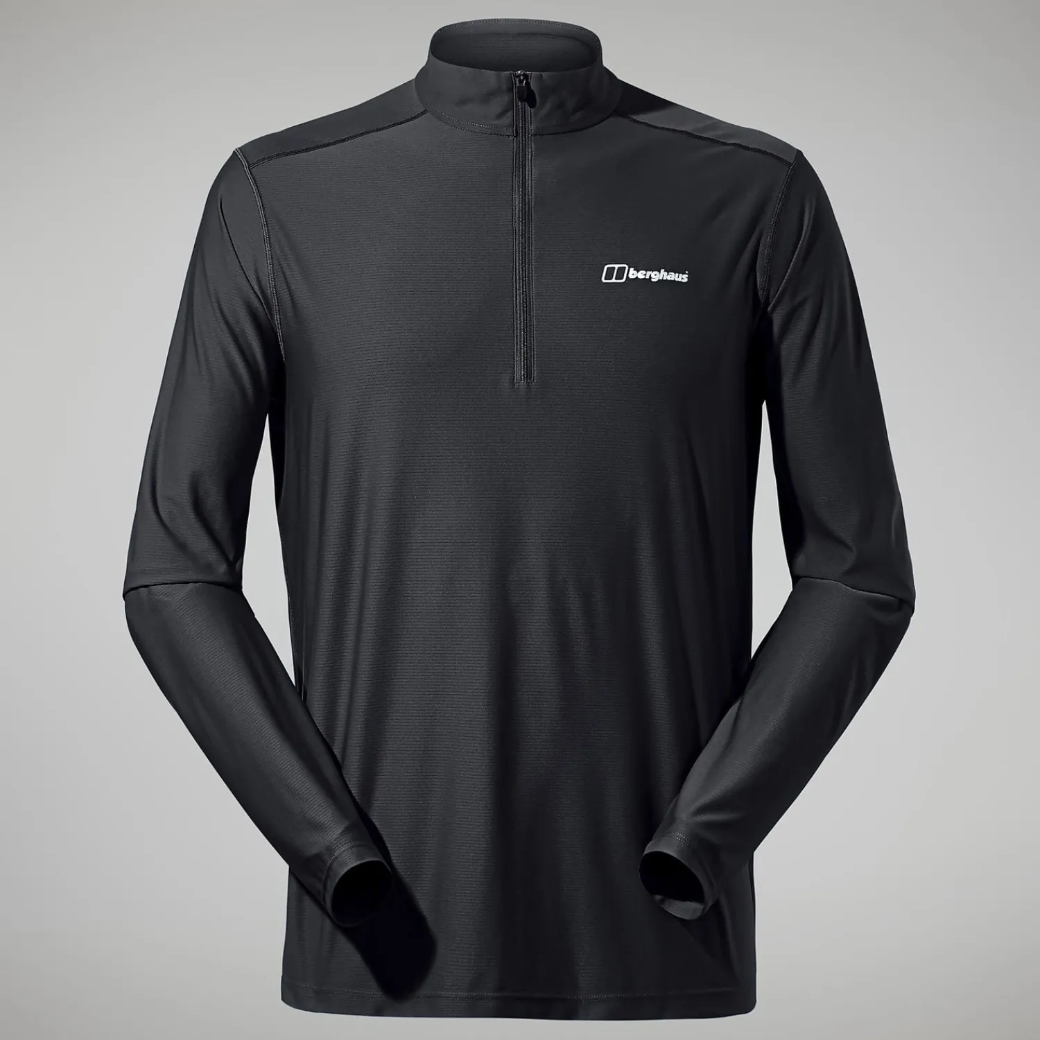 Berghaus 24/7 Long Sleeve Half Zip Tech T-Shirt für Herren - Schwarz-Herren Baselayer