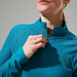 Berghaus 24/7 Long Sleeve Half Zip Tech T-Shirt für Damen - Türkis-Damen Baselayer