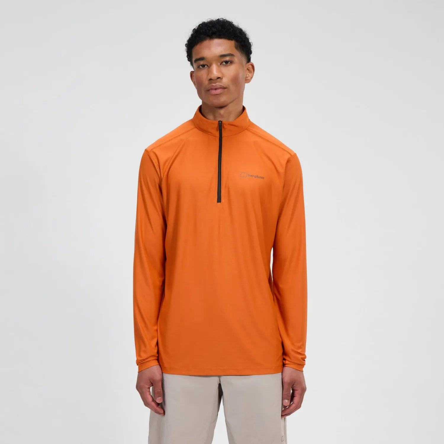 Berghaus 24/7 Long Sleeve Half Zip Tech T-Shirt für Herren - Orange-Herren Baselayer
