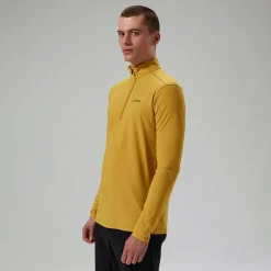 Berghaus 247 Long Sleeve Half Zip Tech T-Shirt für Herren - Gelb-Herren Baselayer