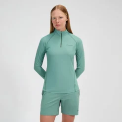 Berghaus 24/7 Long Sleeve Half Zip Tech T-Shirt für Damen - Grün-Damen Baselayer