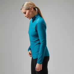 Berghaus 24/7 Long Sleeve Half Zip Tech T-Shirt für Damen - Türkis-Damen Baselayer