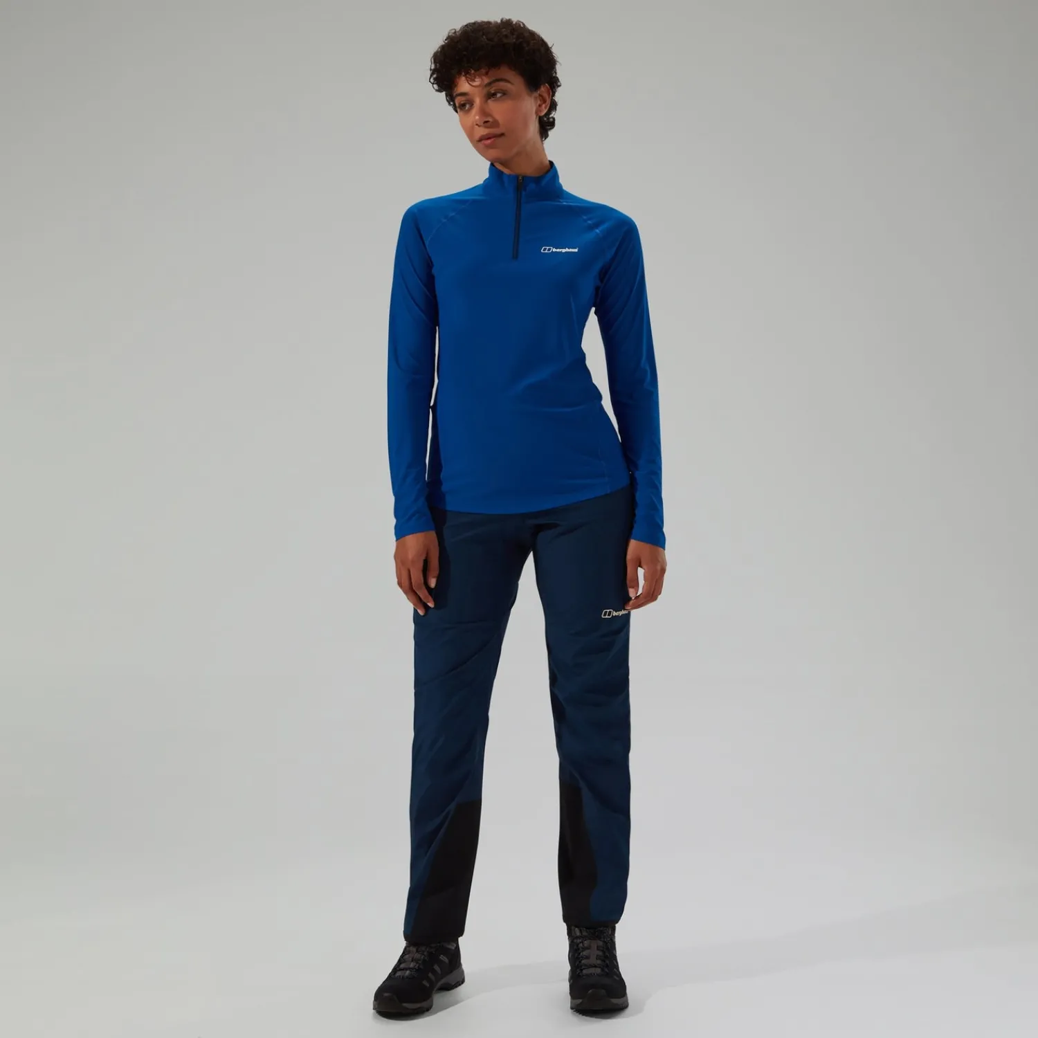 Berghaus 247 Long Sleeve Half Zip Tech T-Shirt für Damen - Blau-Damen Baselayer