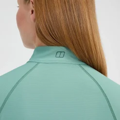 Berghaus 24/7 Long Sleeve Half Zip Tech T-Shirt für Damen - Grün-Damen Baselayer