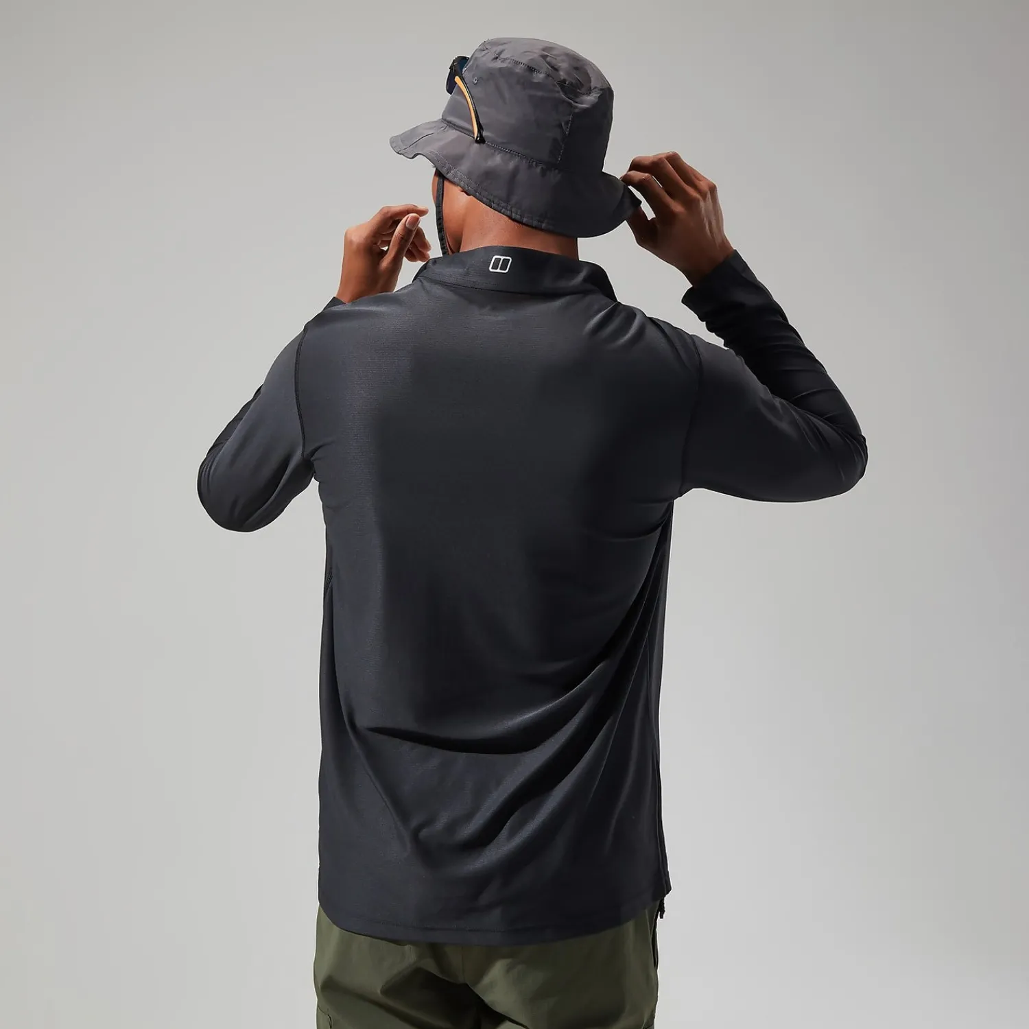 Berghaus 24/7 Long Sleeve Half Zip Tech T-Shirt für Herren - Schwarz-Herren Baselayer