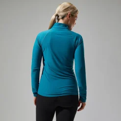Berghaus 24/7 Long Sleeve Half Zip Tech T-Shirt für Damen - Türkis-Damen Baselayer