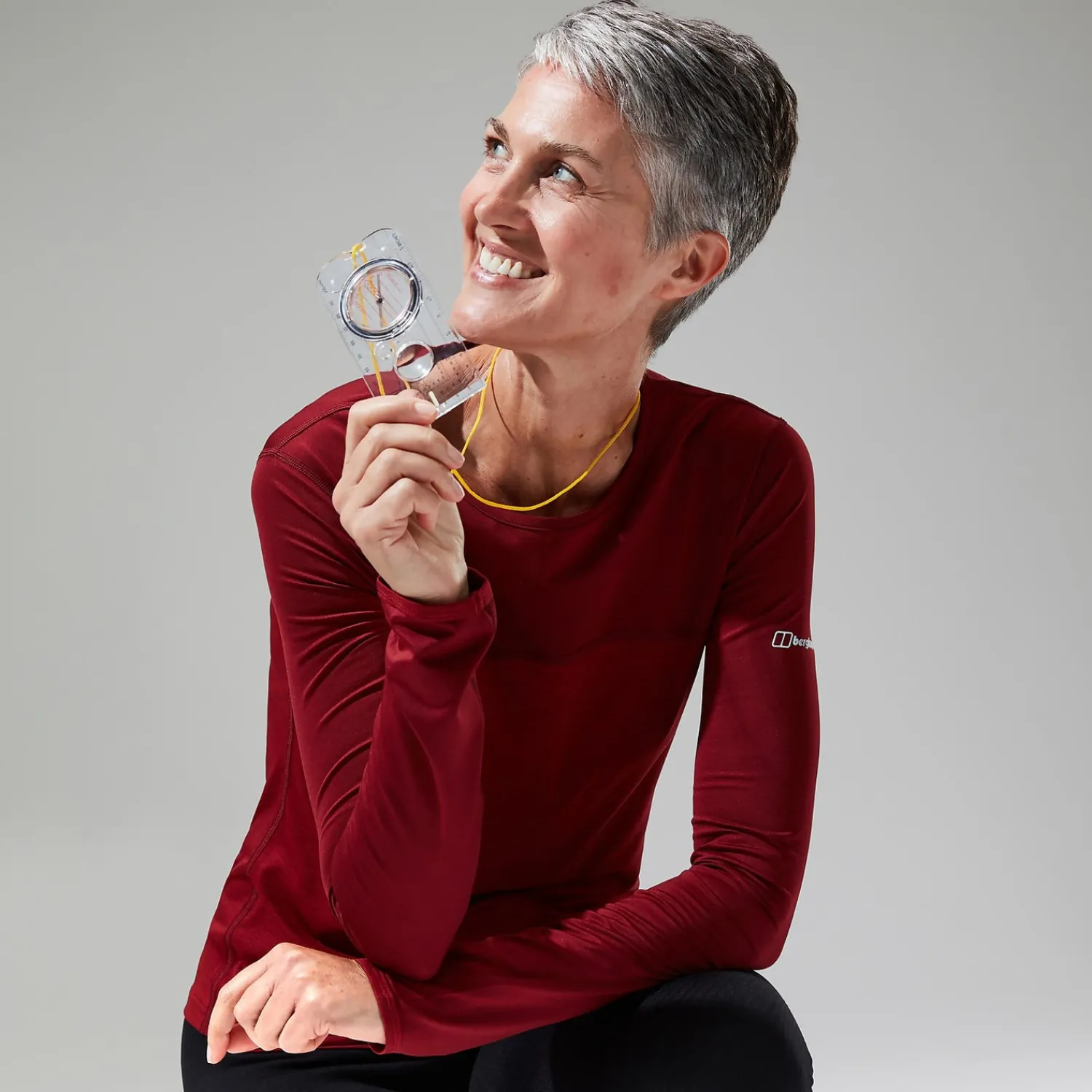 Berghaus Long Sleeve Voyager Tech T-Shirt für Damen - Dunkelrot-Damen Baselayer