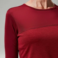 Berghaus Long Sleeve Voyager Tech T-Shirt für Damen - Dunkelrot-Damen Baselayer