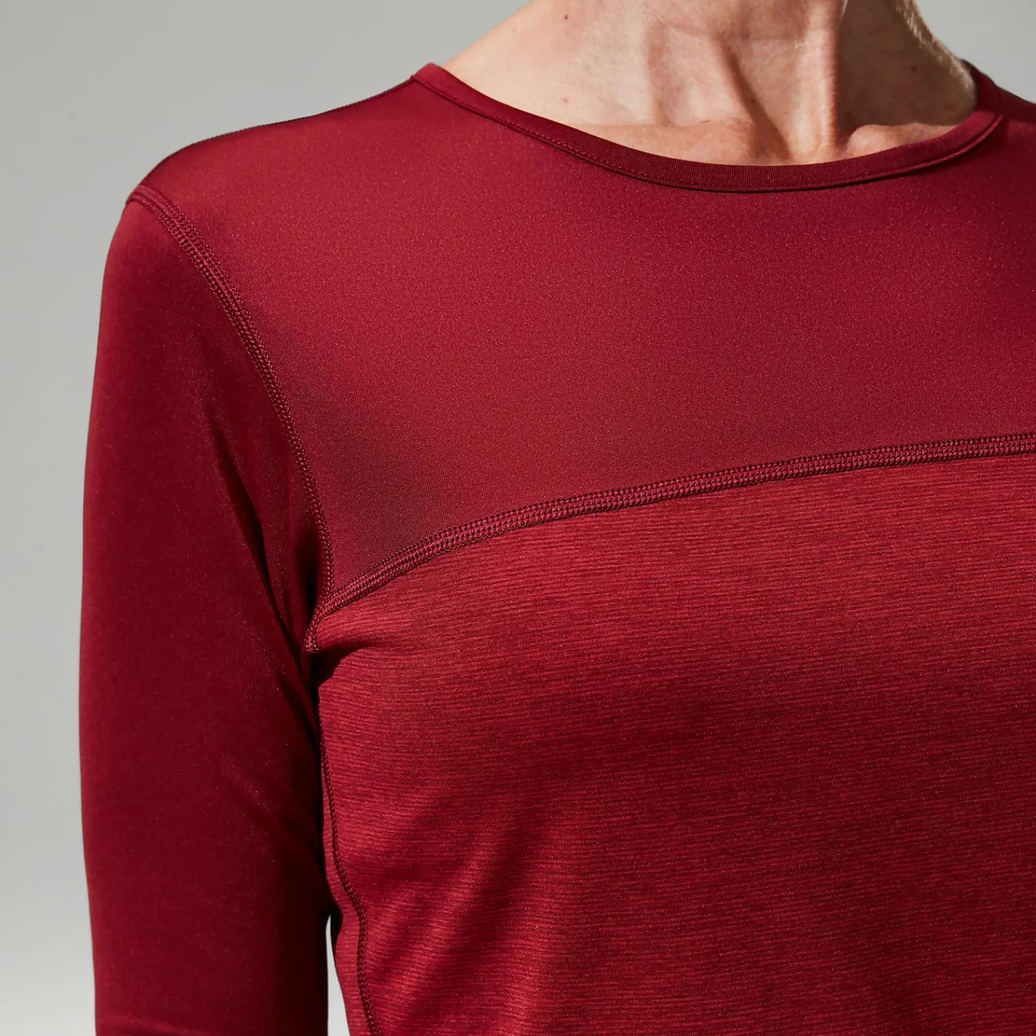 Berghaus Long Sleeve Voyager Tech T-Shirt für Damen - Dunkelrot-Damen Baselayer