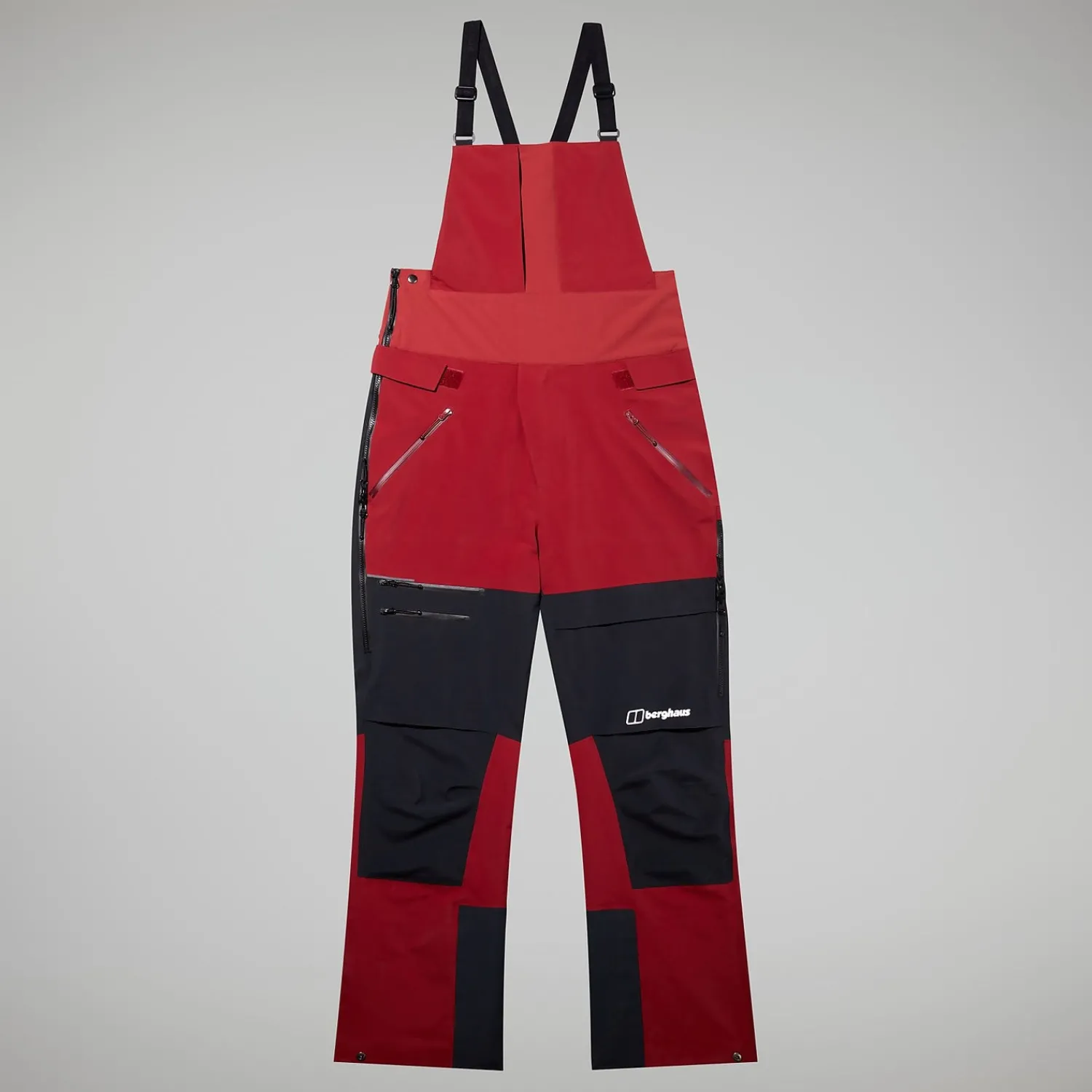 Berghaus MTN Arete Descend GTX Bib Pants für Herren - Dunkelrot/Schwarz-Herren Überhosen | Lange Hosen
