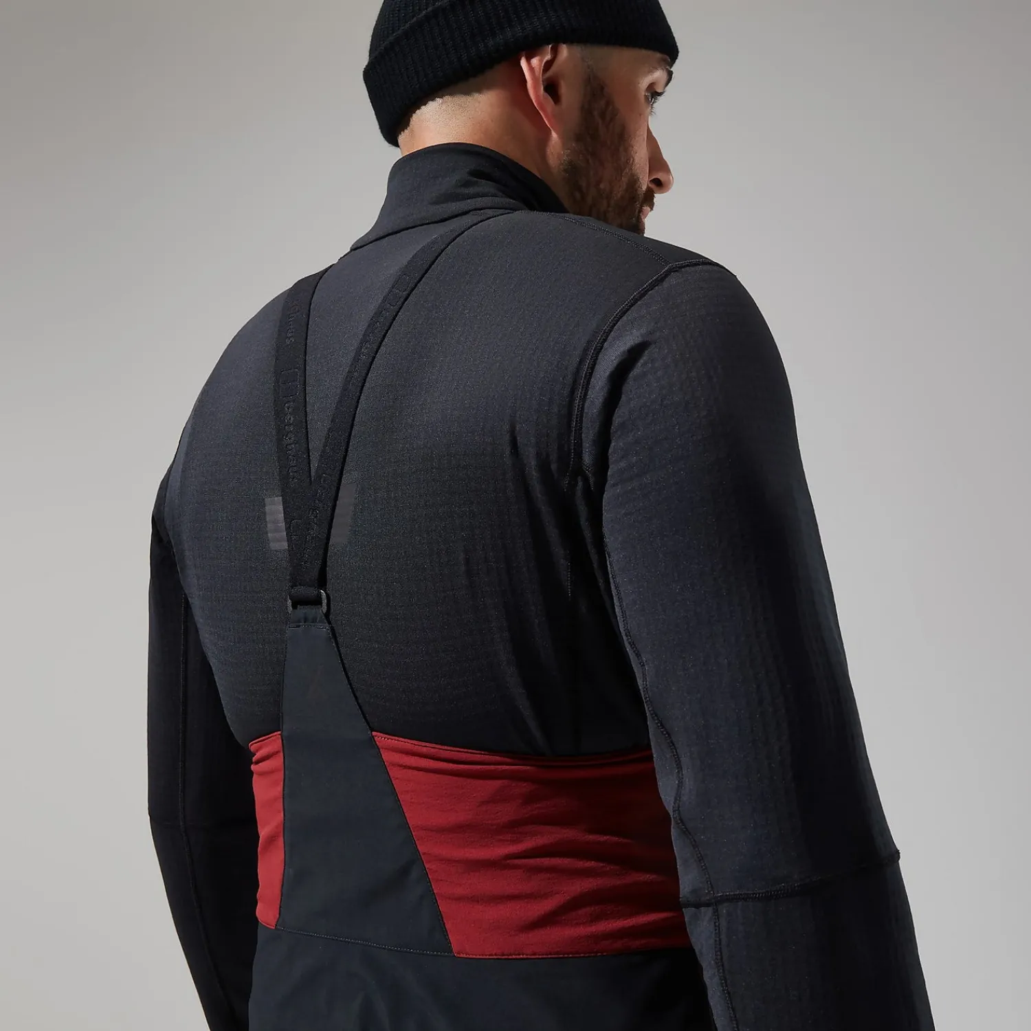 Berghaus MTN Arete Descend GTX Bib Pants für Herren - Dunkelrot/Schwarz-Herren Überhosen | Lange Hosen
