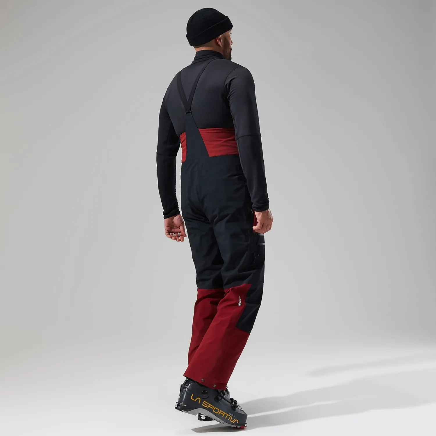 Berghaus MTN Arete Descend GTX Bib Pants für Herren - Dunkelrot/Schwarz-Herren Überhosen | Lange Hosen