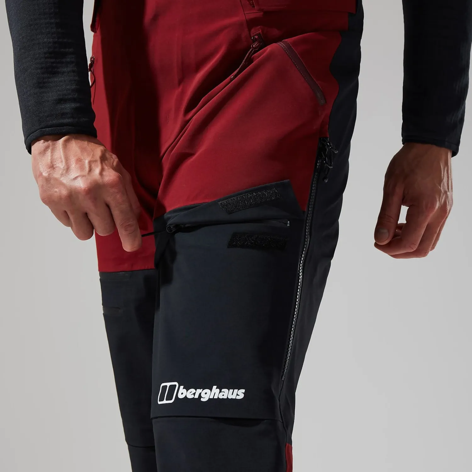 Berghaus MTN Arete Descend GTX Bib Pants für Herren - Dunkelrot/Schwarz-Herren Überhosen | Lange Hosen