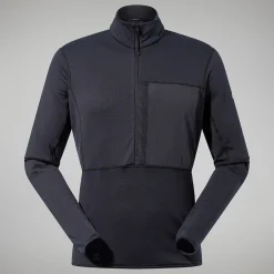 Berghaus MTN Arete LB Half Zip Fleece für Herren - Schwarz-Herren Fleece