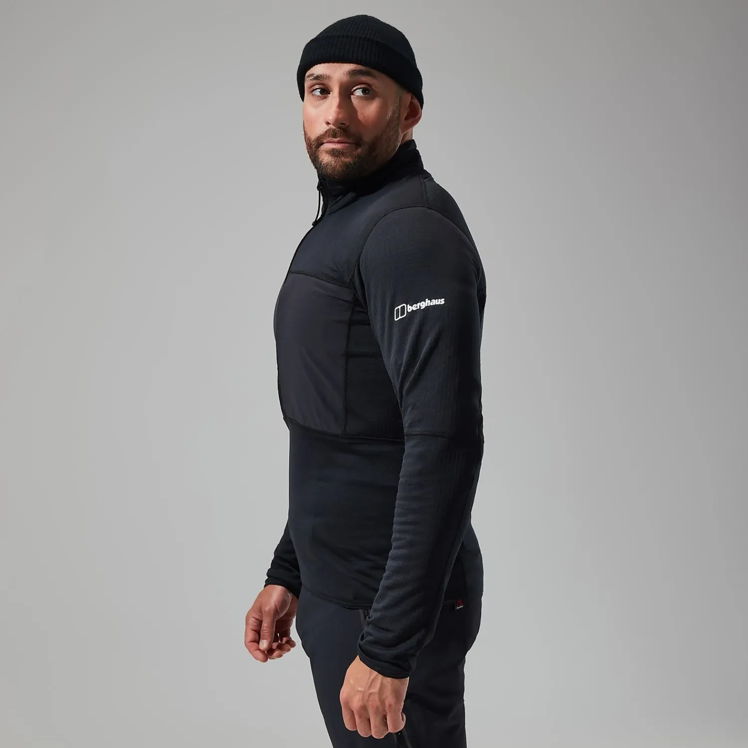 Berghaus MTN Arete LB Half Zip Fleece für Herren - Schwarz-Herren Fleece
