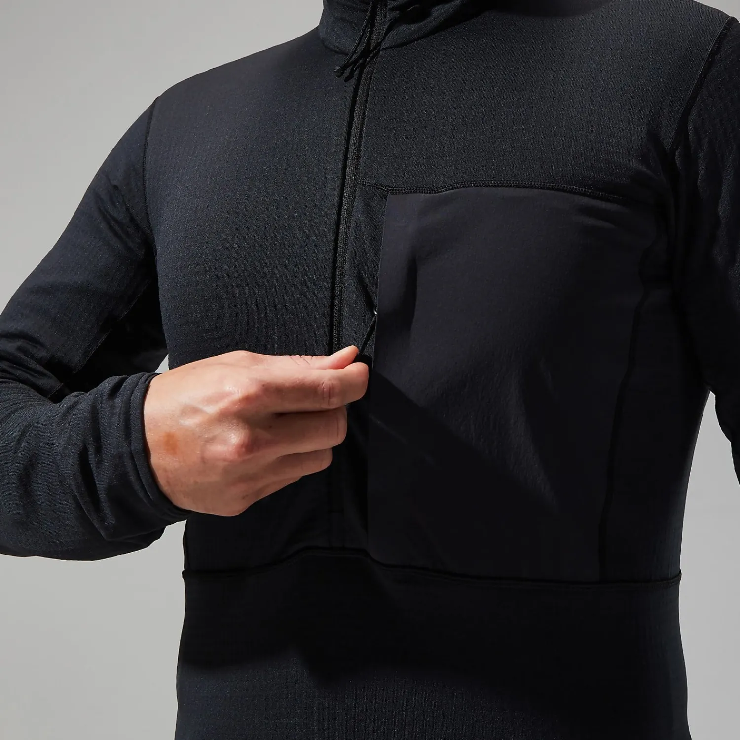 Berghaus MTN Arete LB Half Zip Fleece für Herren - Schwarz-Herren Fleece