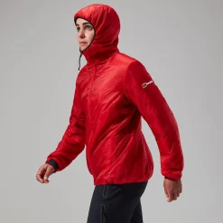 Berghaus MTN Arete Synthetischer Hoodie für Damen - Rot/Schwarz-Damen Isolierend | Lightweight