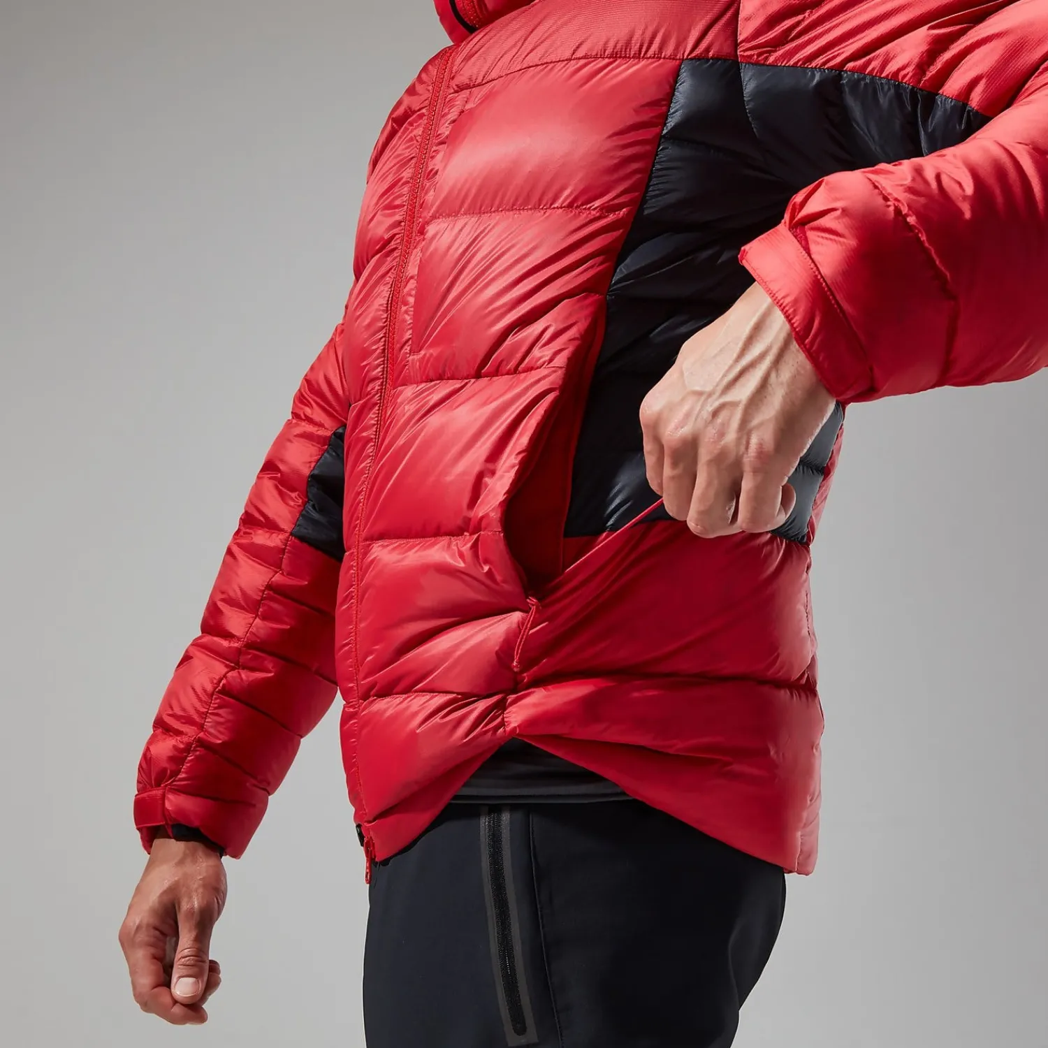 Berghaus MTN Arete Ultra Down Hoodie für Herren - Rot/Schwarz-Herren Hoodies Und Sweatshirts | Isolierend