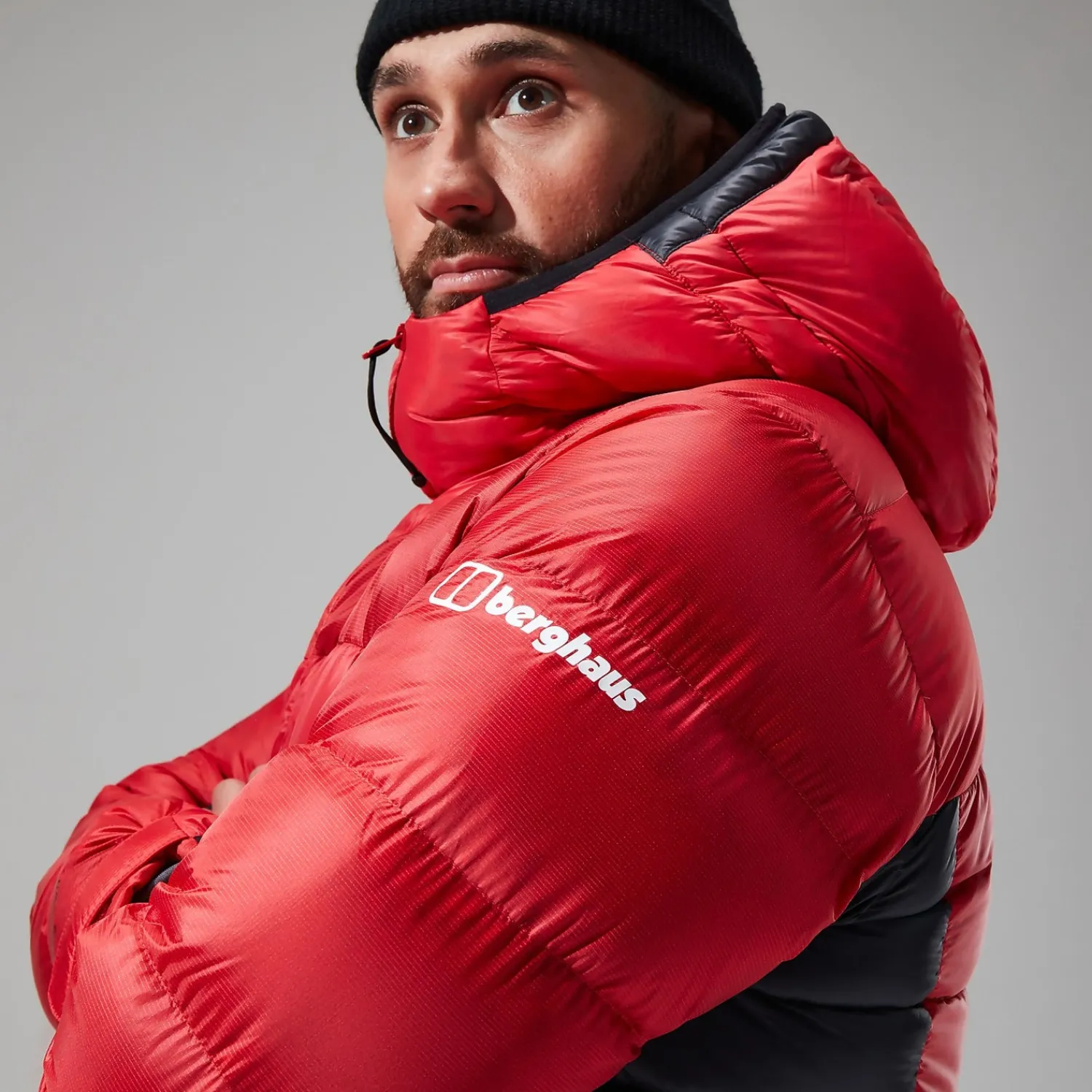 Berghaus MTN Arete Ultra Down Hoodie für Herren - Rot/Schwarz-Herren Hoodies Und Sweatshirts | Isolierend