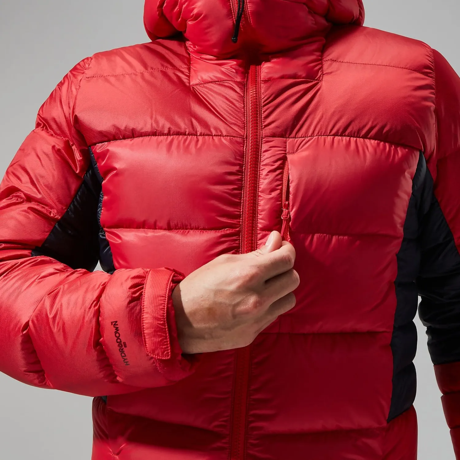 Berghaus MTN Arete Ultra Down Hoodie für Herren - Rot/Schwarz-Herren Hoodies Und Sweatshirts | Isolierend